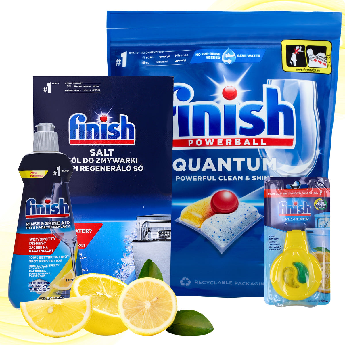 Dishwasher Set FINISH Capsules Quantum 60 Salt Shine Scent Lemon