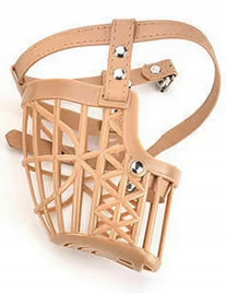Dog Basket muzzle adjustable light beige L