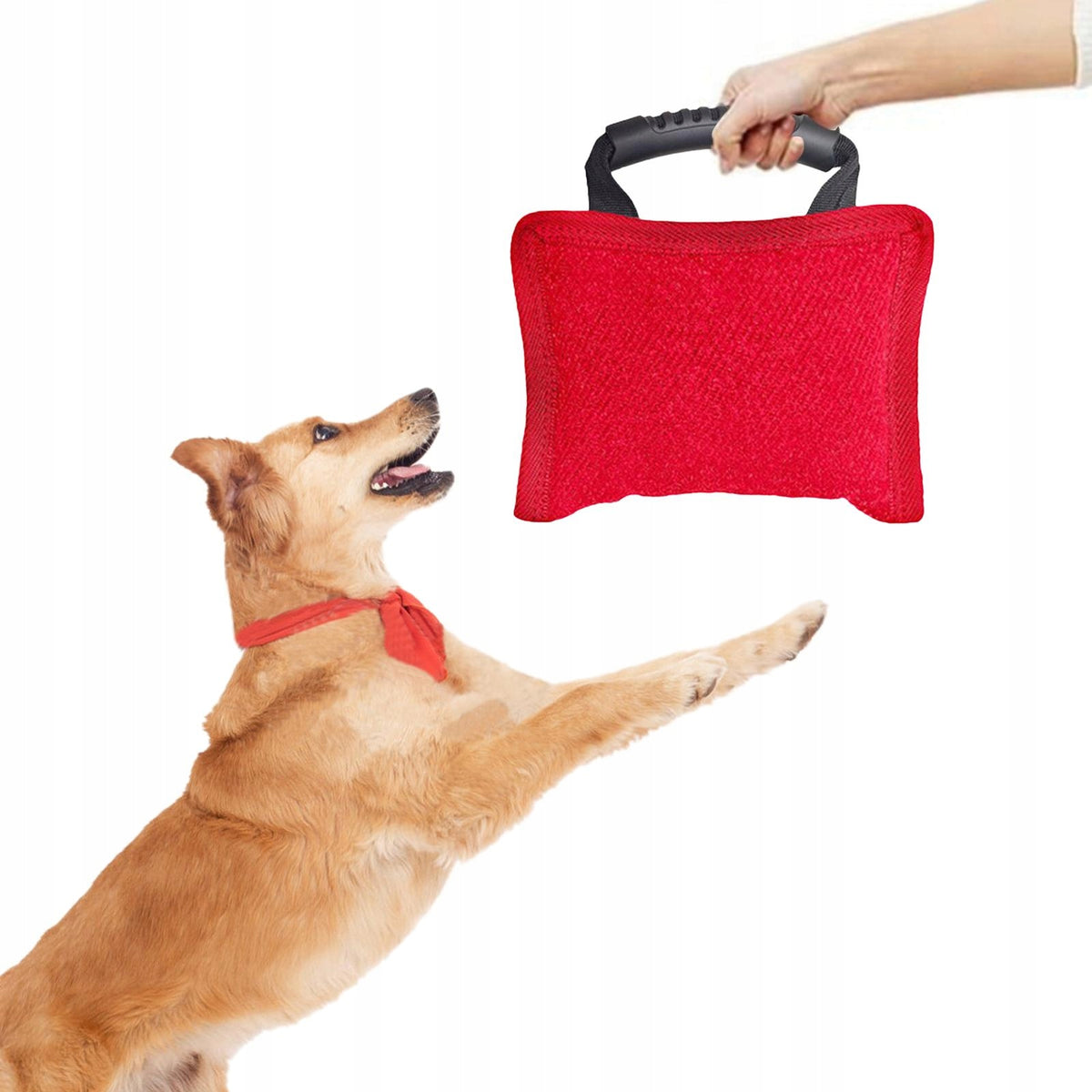Dog Bite Pillow Premium Portable for Small and Medium Sized Dogs with Red