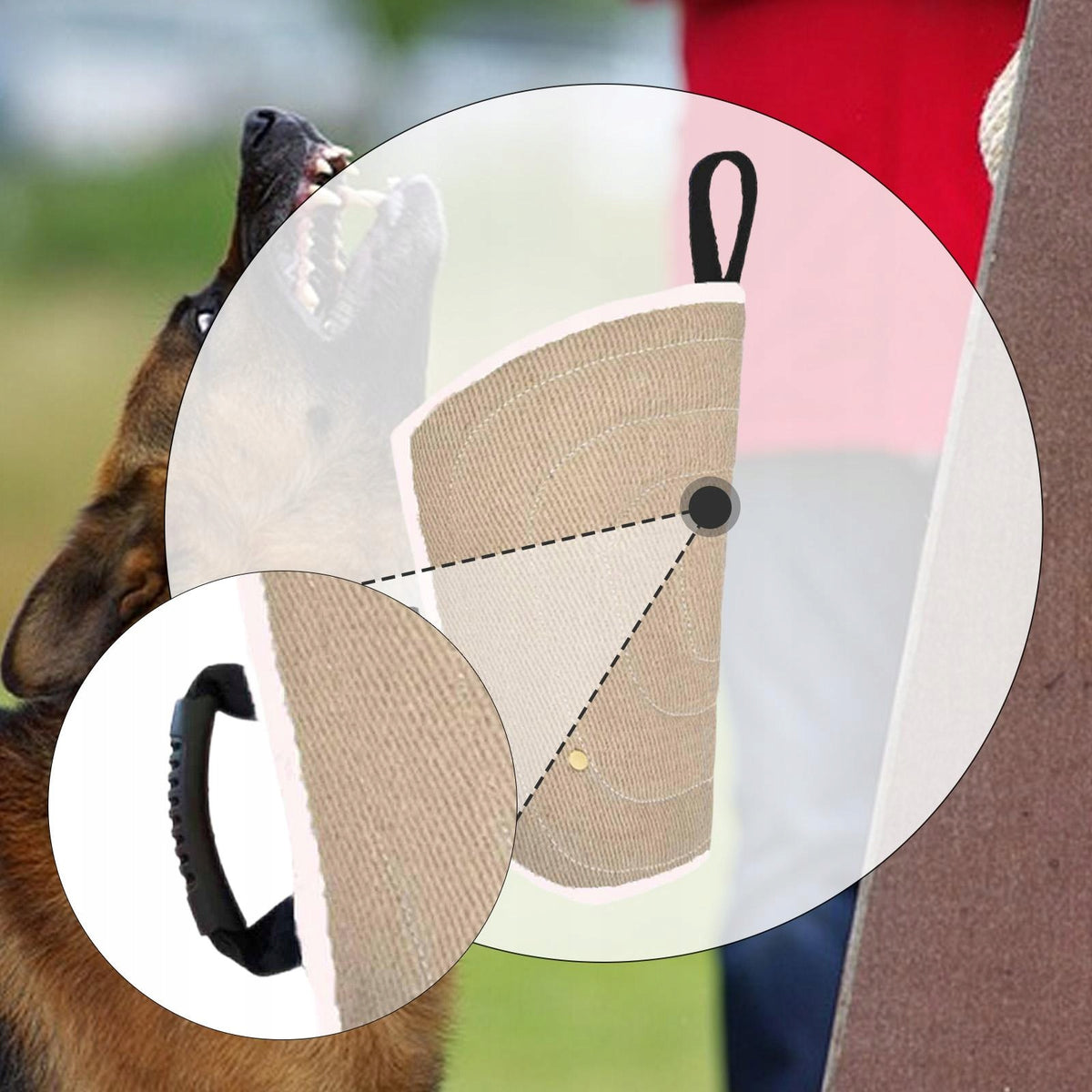 Dog Bite Sleeve Unique Handle Grip Design Lightweight Bite Protection white Packaging status original