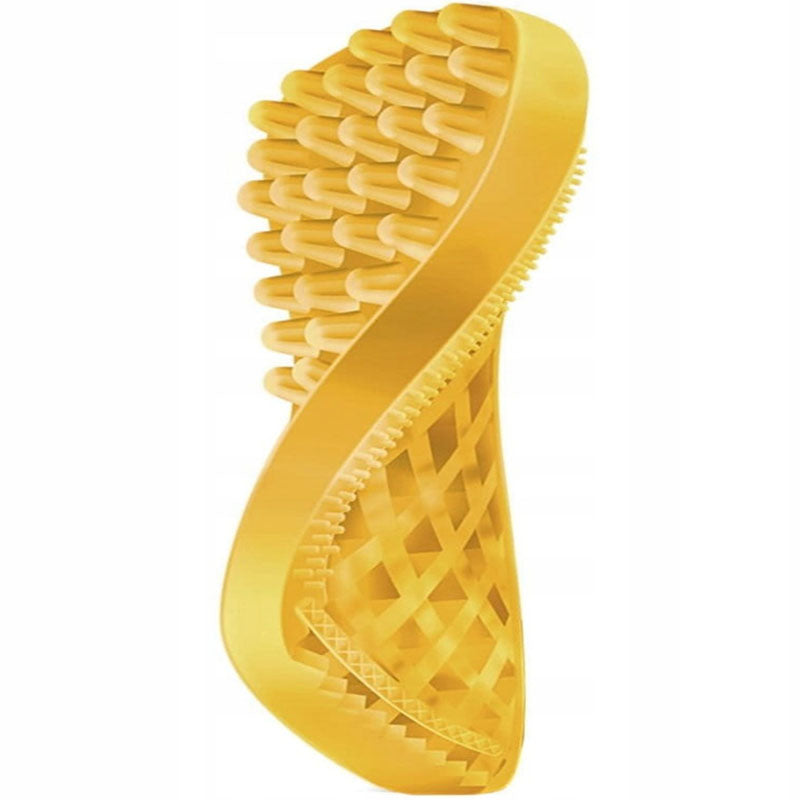 Dog Brush Medium Silicone Yellow
