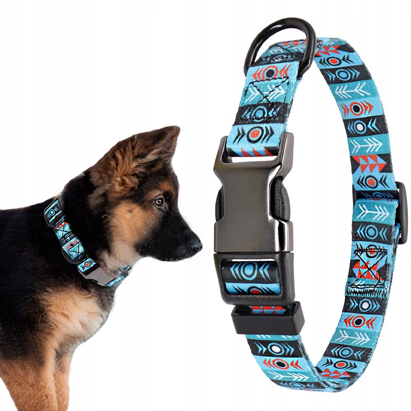 Dog COLLAR adjustable ARROW blue L