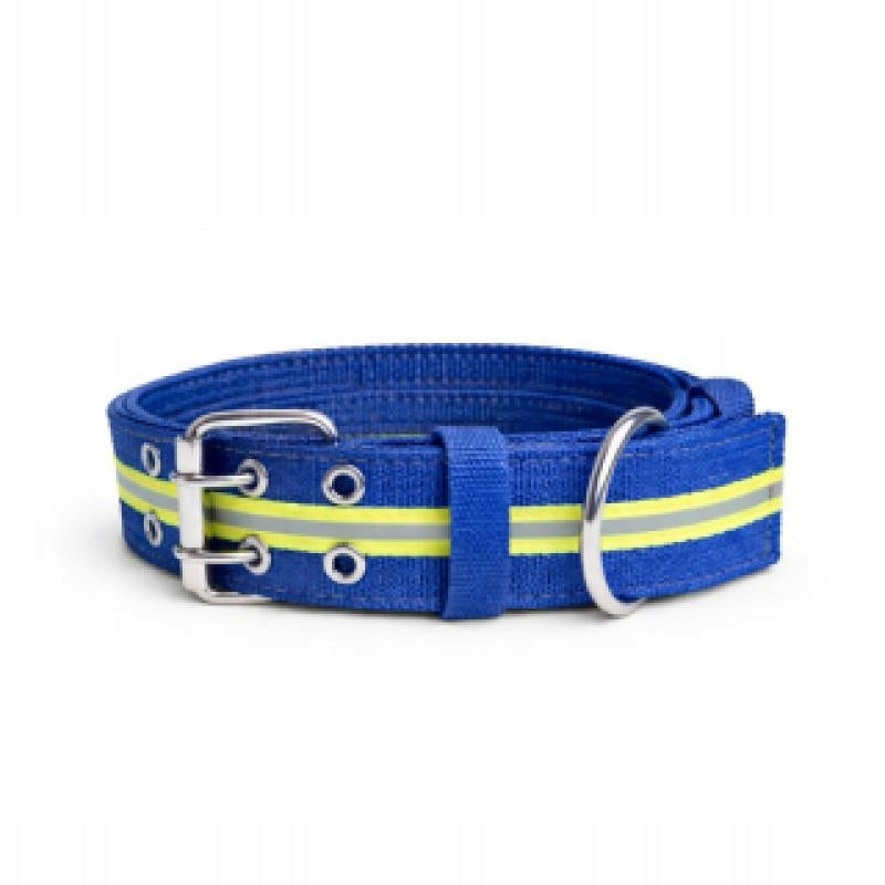 Dog Collar 5 cm Blue with Reflective Stripe Strong Adjustable