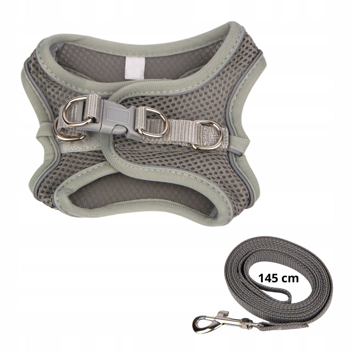 Dog Harness Adjustable Breathable Beagle Cocker Spaniel GREY M Packaging status original