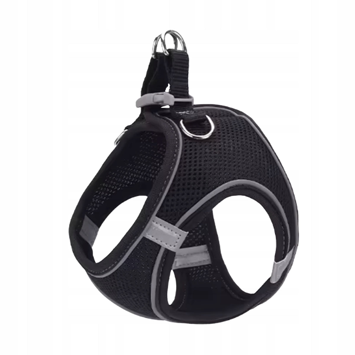 Dog Harness Black L Pressure-Free Reflective Walking