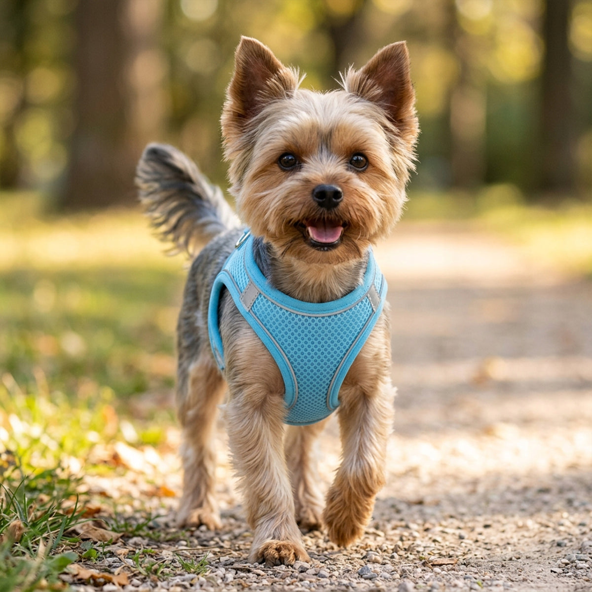 Dog Harness Blue S Pressure-Free Reflective Walking Packaging status original