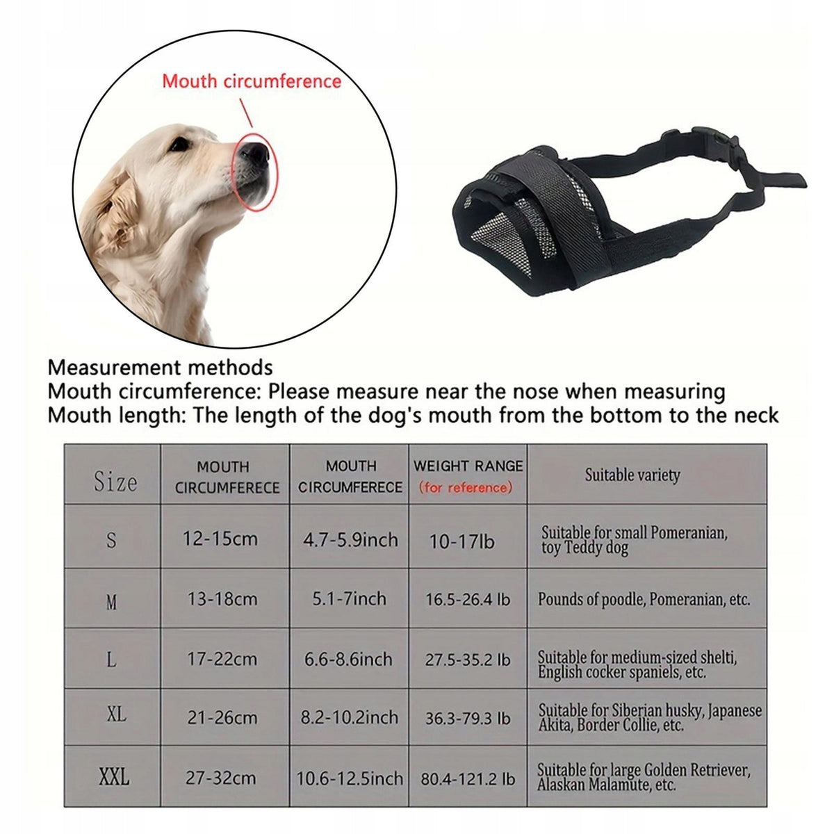 Dog Muzzle Comfortable Breathable Anti Biting Anti Chewing Drinkable Soft S Packaging status original