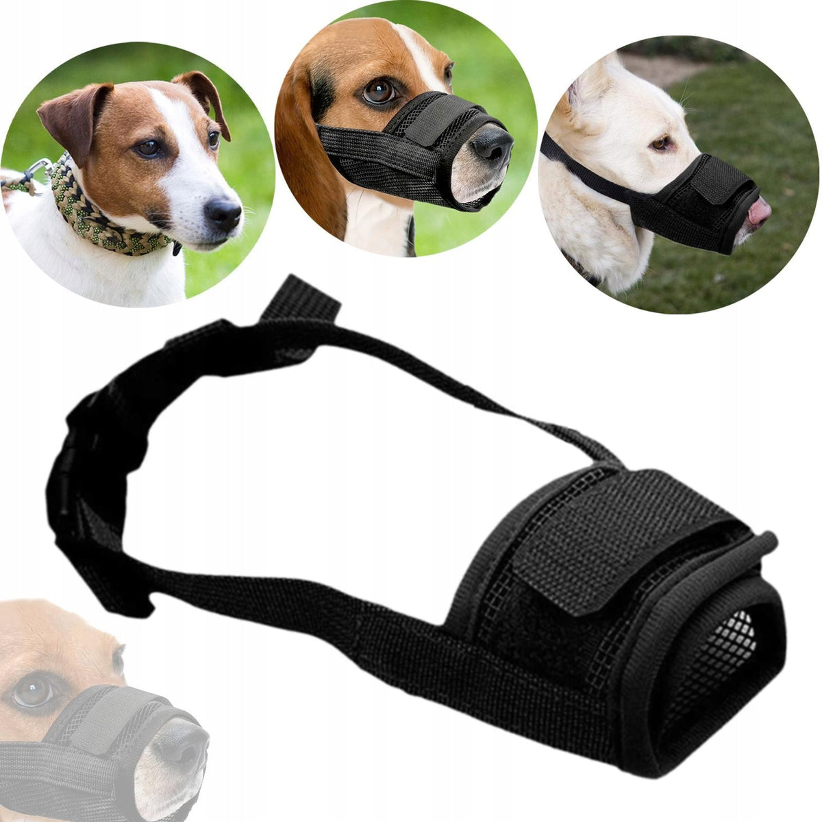 Dog Muzzle Drinkable for Small, Medium & Large Dogs Mesh Anti Biting Soft L