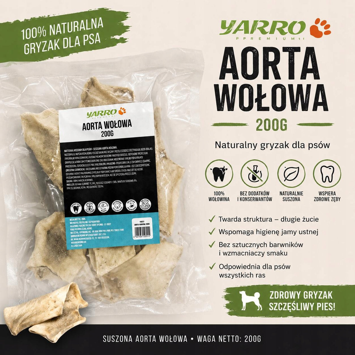 Dog Teether Aorta Dried Beef 200 g