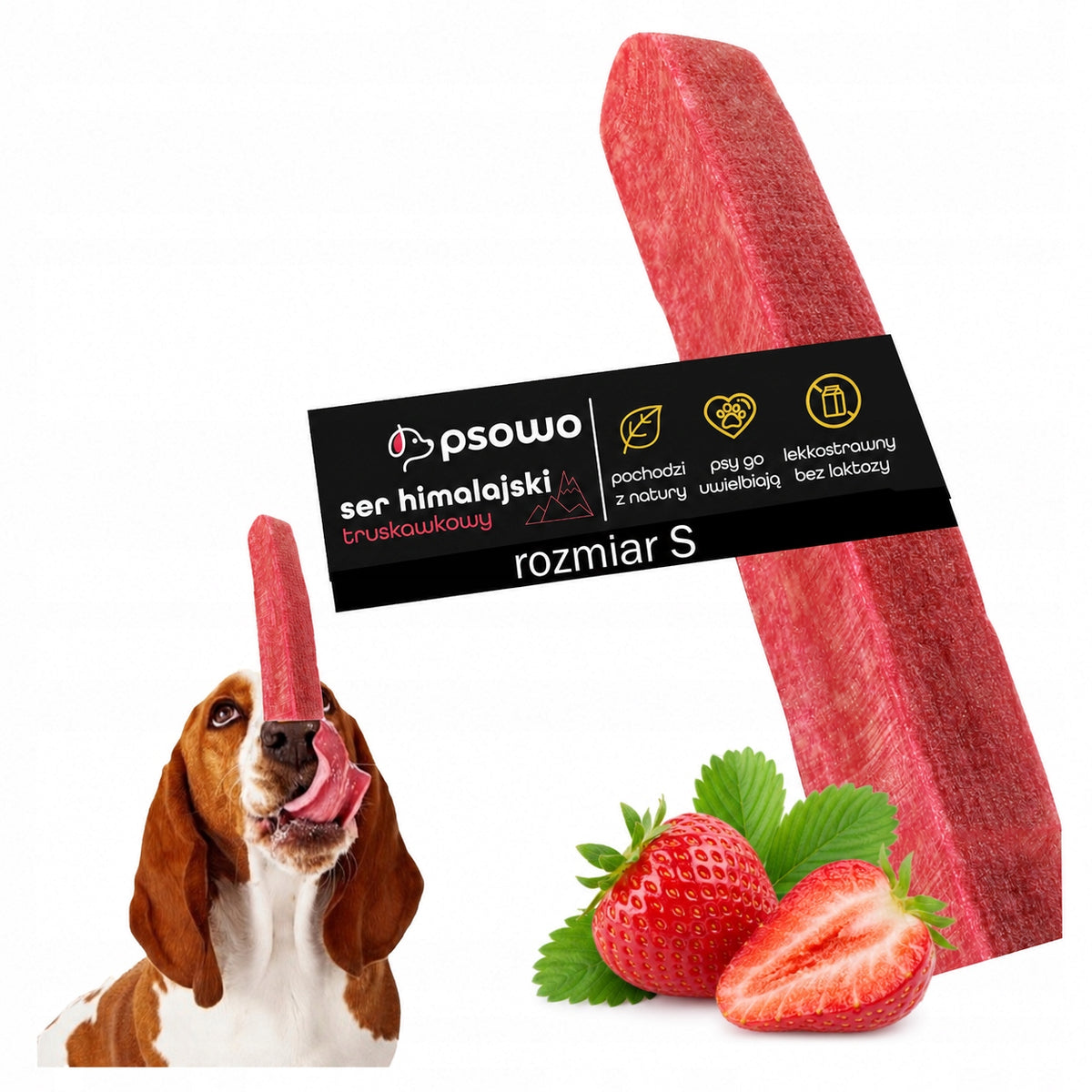 Dog Teether Natural Treat Himalayan Cheese PSOWO Strawberry S
