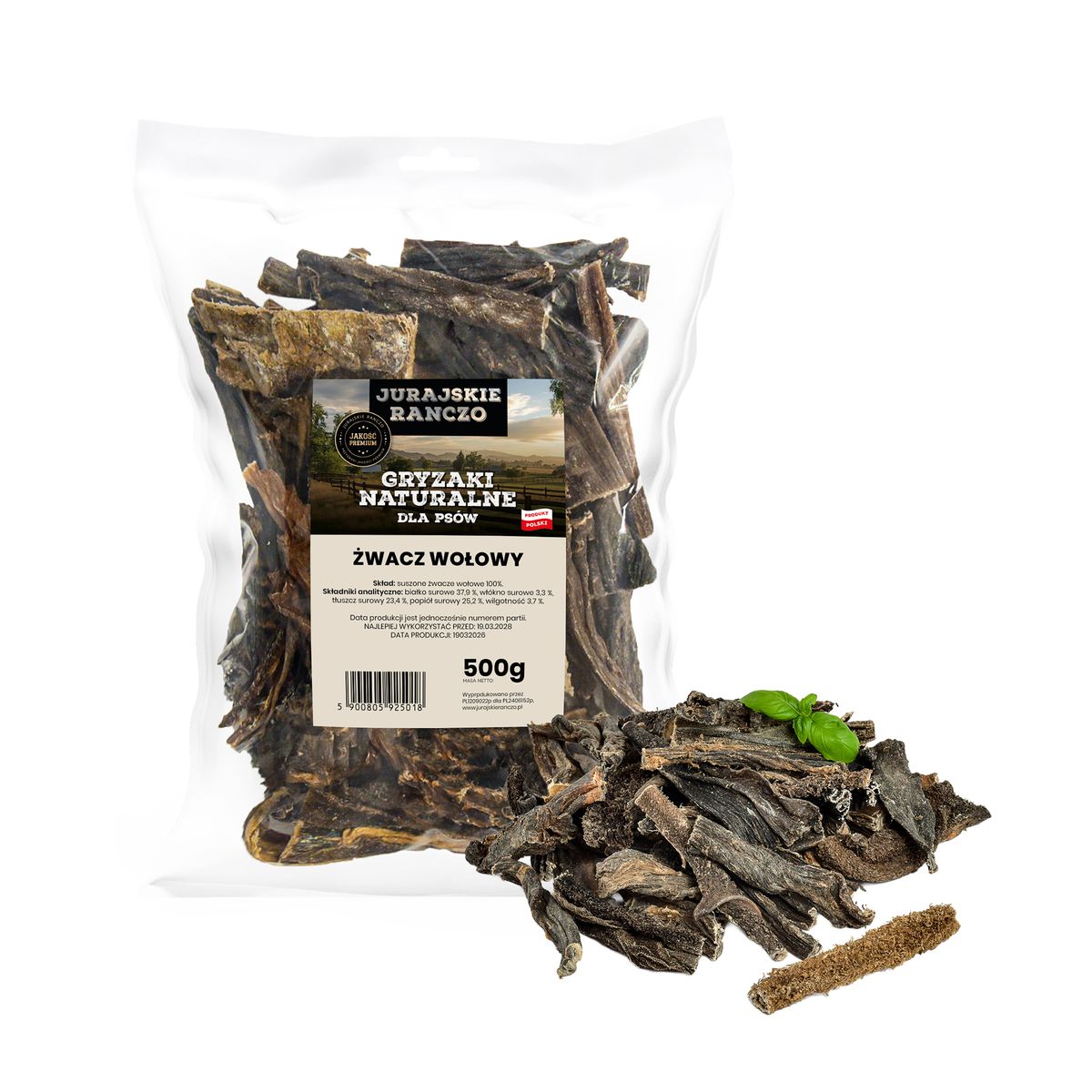 Dog Treat Beef Rumen JURASSIC RANCH High Protein Teether 500 g