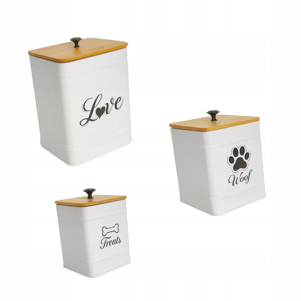 Dog Treat Storage Container Set of 3 with Lid Organizer Multifunctional