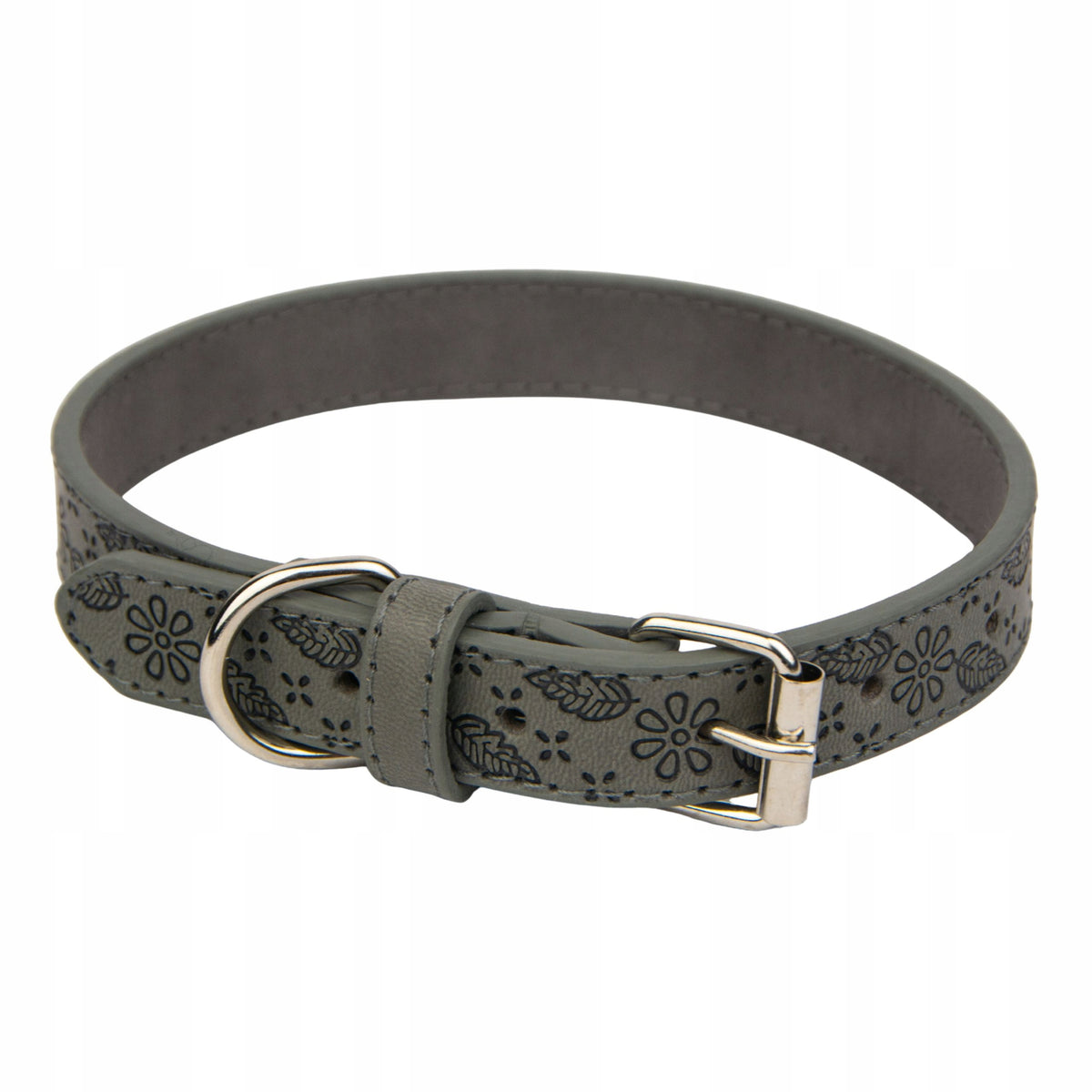 Dog collar durable adjustable strong LEAVES 2cm 32,5-41,5cm M