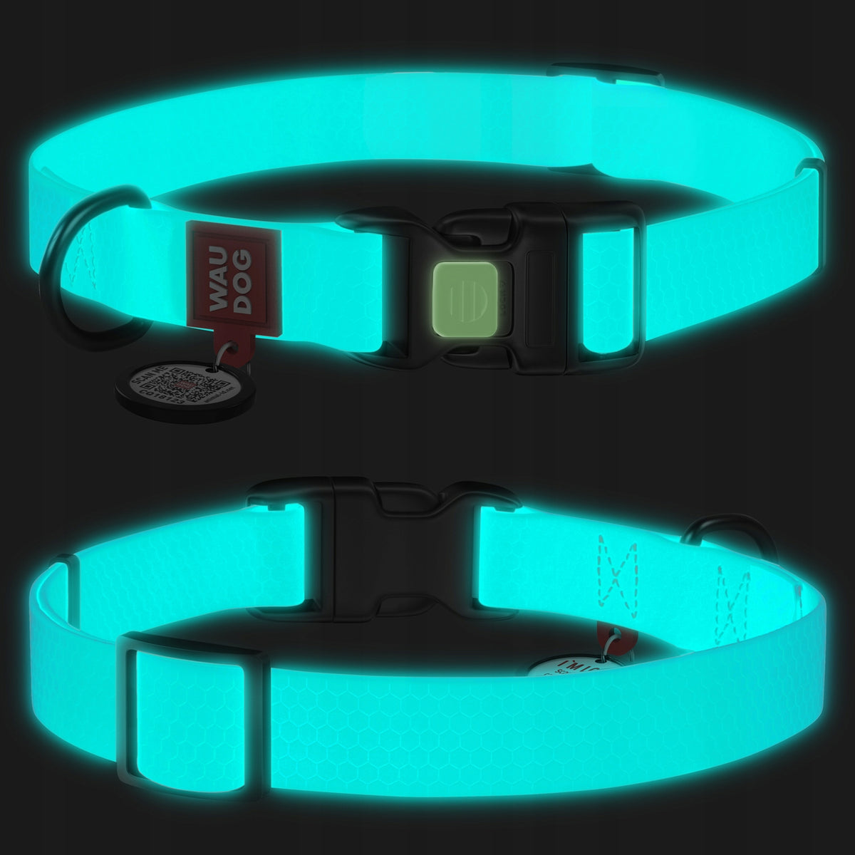 Dog collar waterproof with QR code, light accumulating, mint, r. L Packaging status original