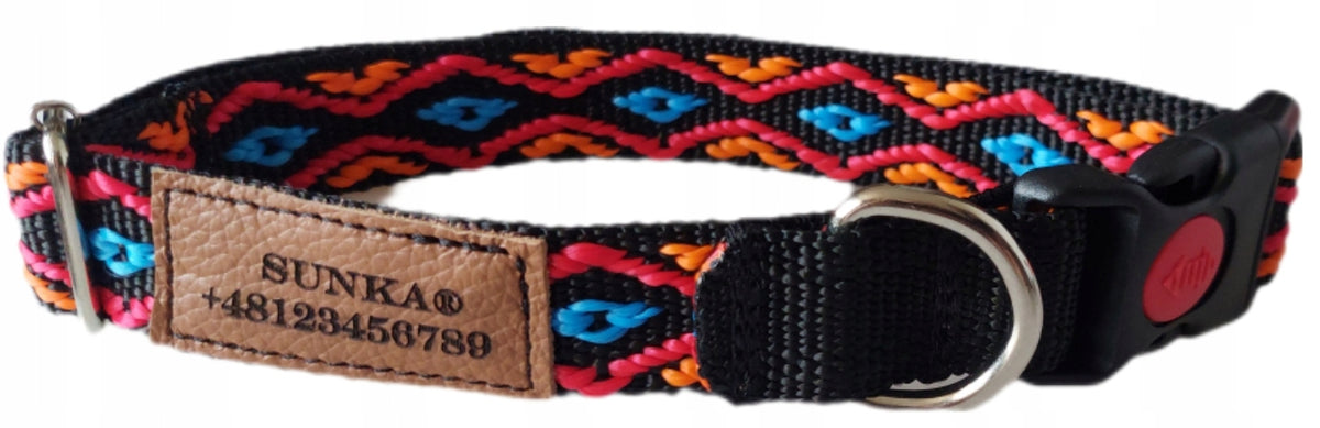 Dog collar with ID address size. XXL different designs Sunka Ultra