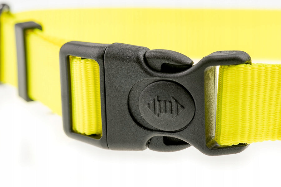 Dog collar with tape 20 mm neon yellow 25-35 cm STRONG Poland Brand 4wild