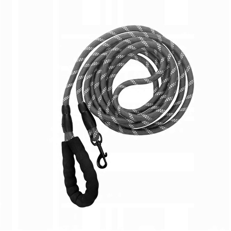 Dog leash, reflective training leash, 1.5 grey