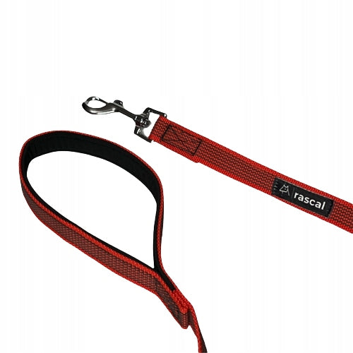 Dog leash training rubberized 5m RED | RASCAL Brand Rascal
