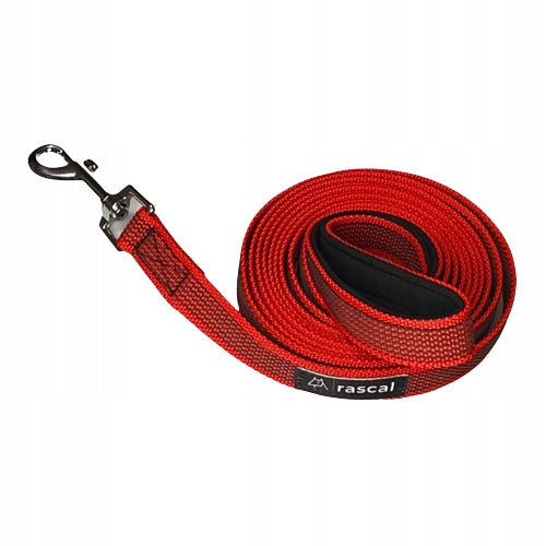 Dog leash training rubberized 5m RED | RASCAL
