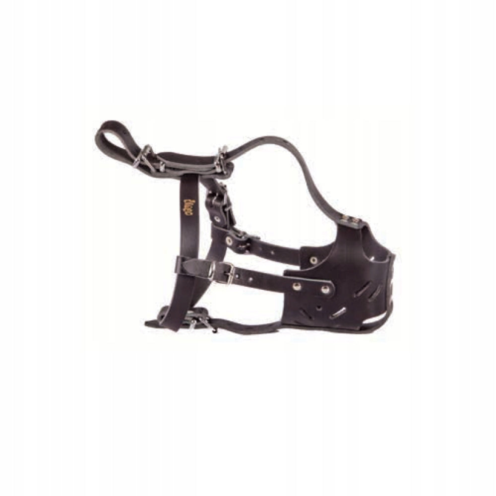 Dog muzzle, DINGO LEATHER BUILT-IN NO. 3 (circumference 30cm) AMSTAFF