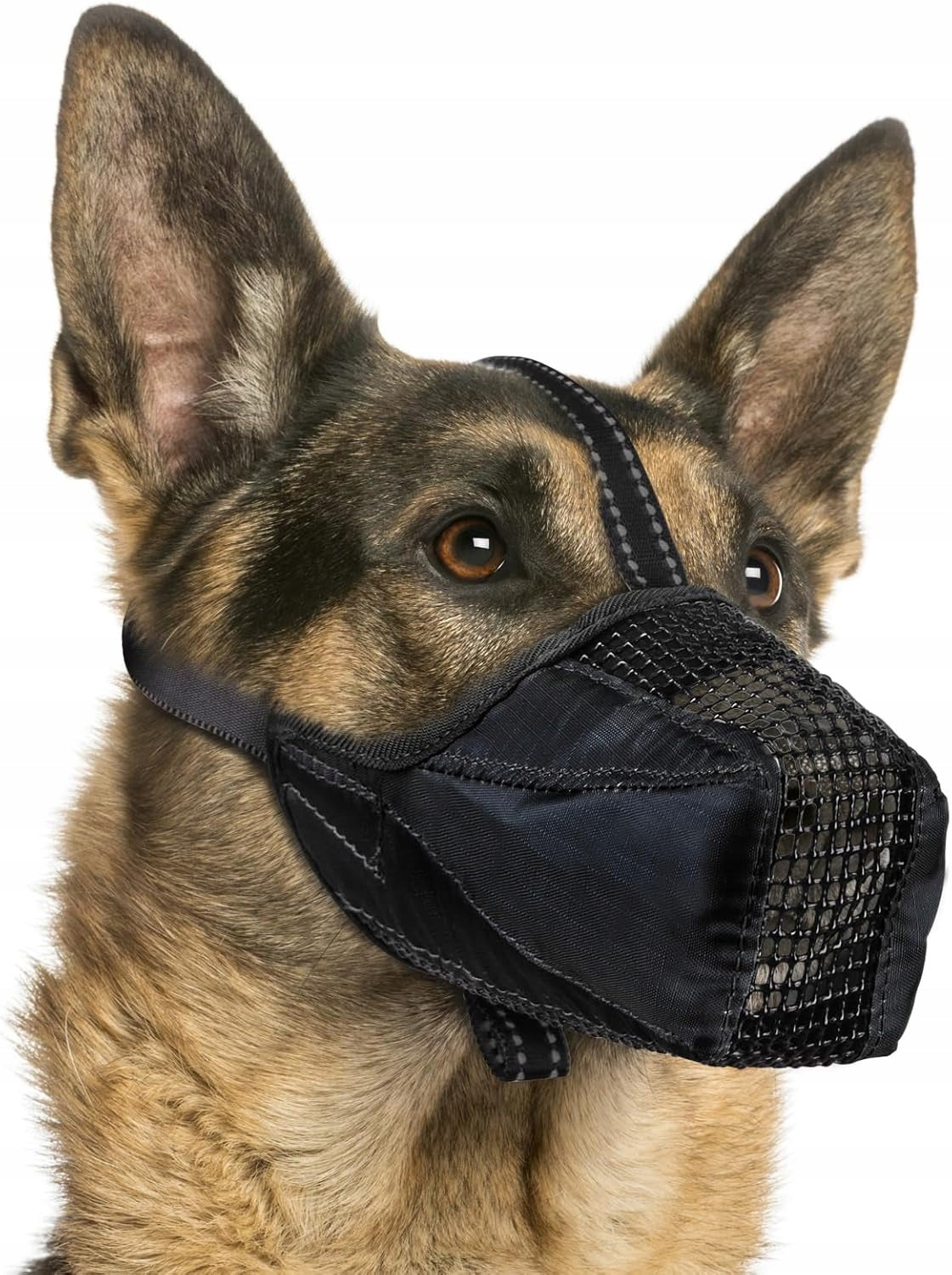 Dog muzzle – soft, breathable (black, size XL)