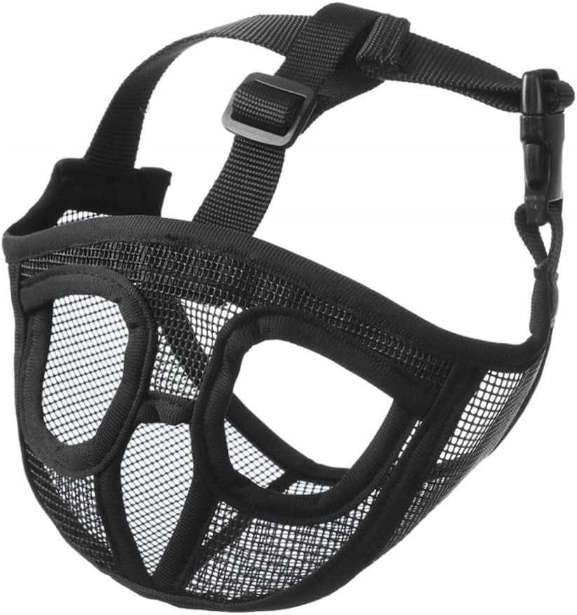 Dog muzzle with flat muzzle, adjustable, breathable -.