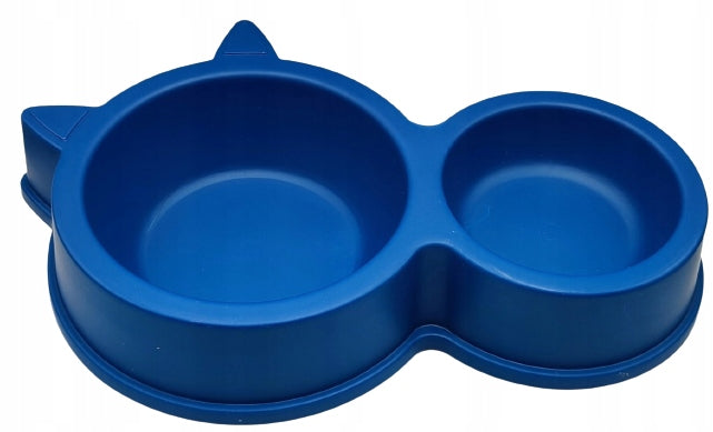 Double bowl for pet blue