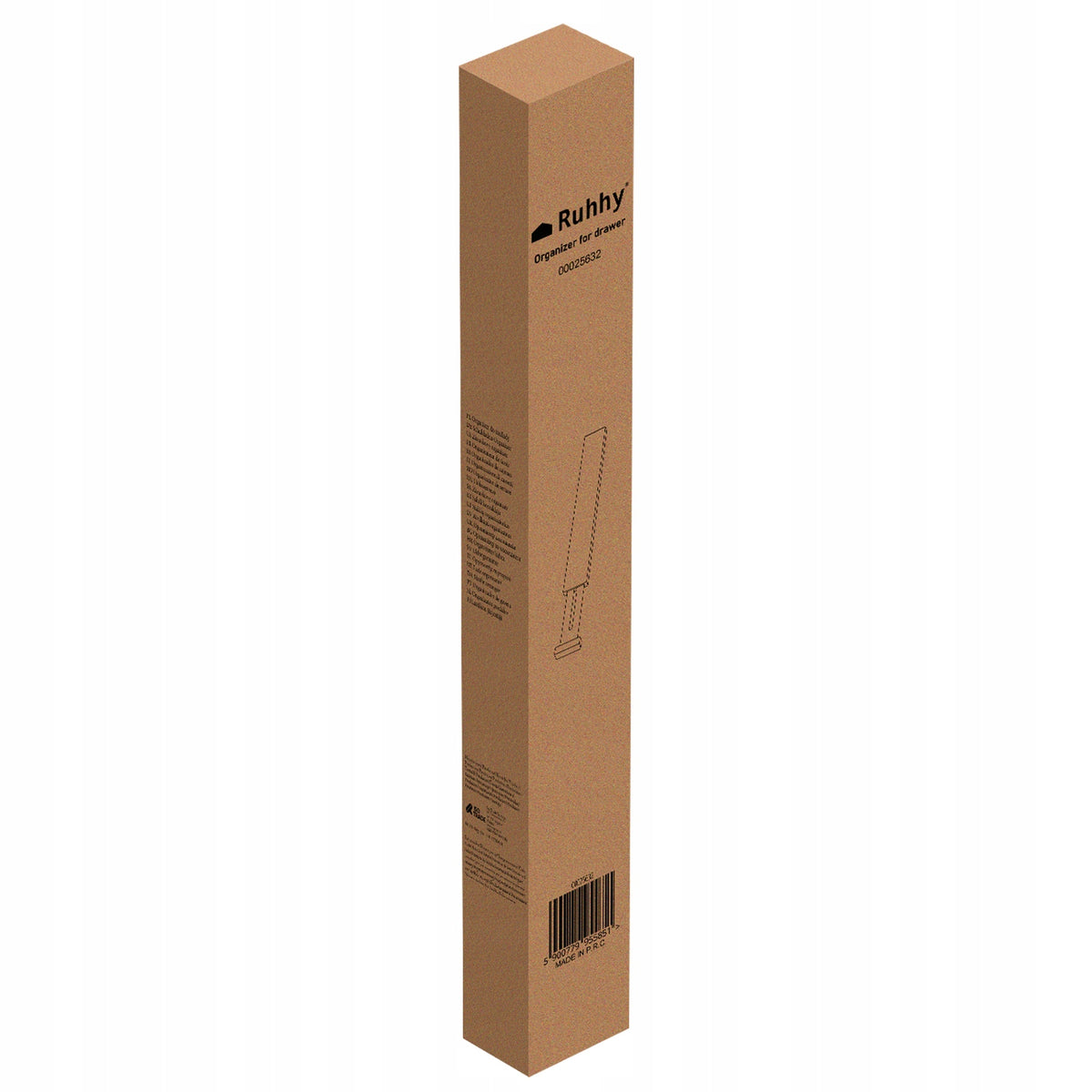 Drawer Organizer Compartment Separator Adjustable Bamboo White 4 Pcs Packaging status original
