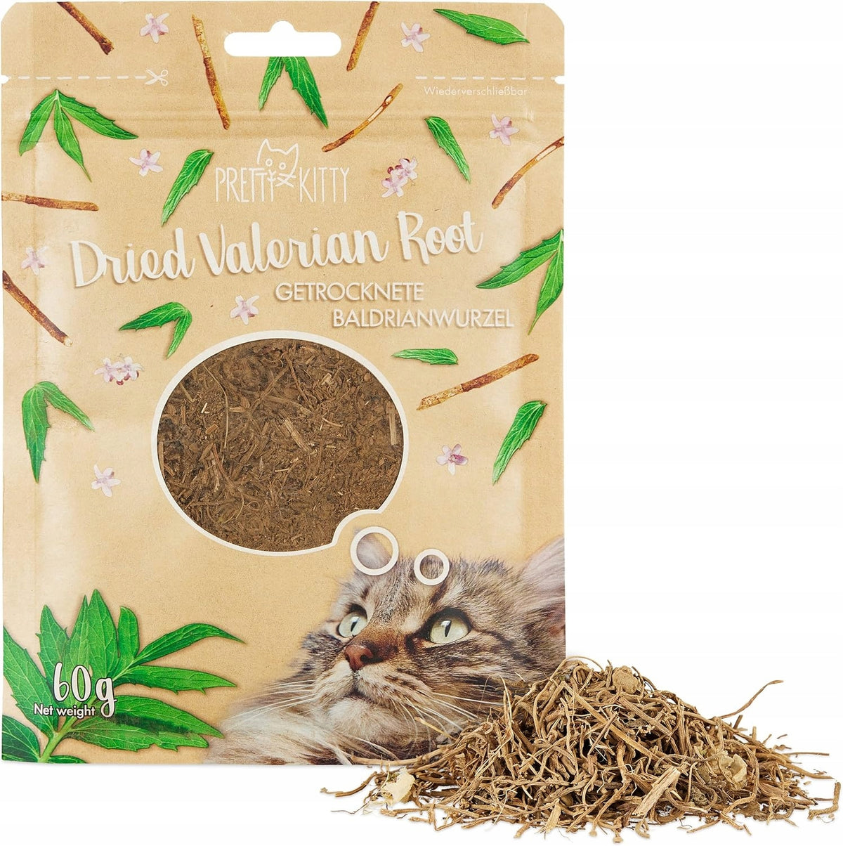 Dried Valerian Root for Cat 60g Mixture for Stimulating Fun