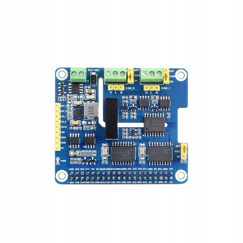 Dual Channel Insulated CAN HAT for Raspberry Pi - 2x CAN 2x MPC2515 Manufacturer WaveShare