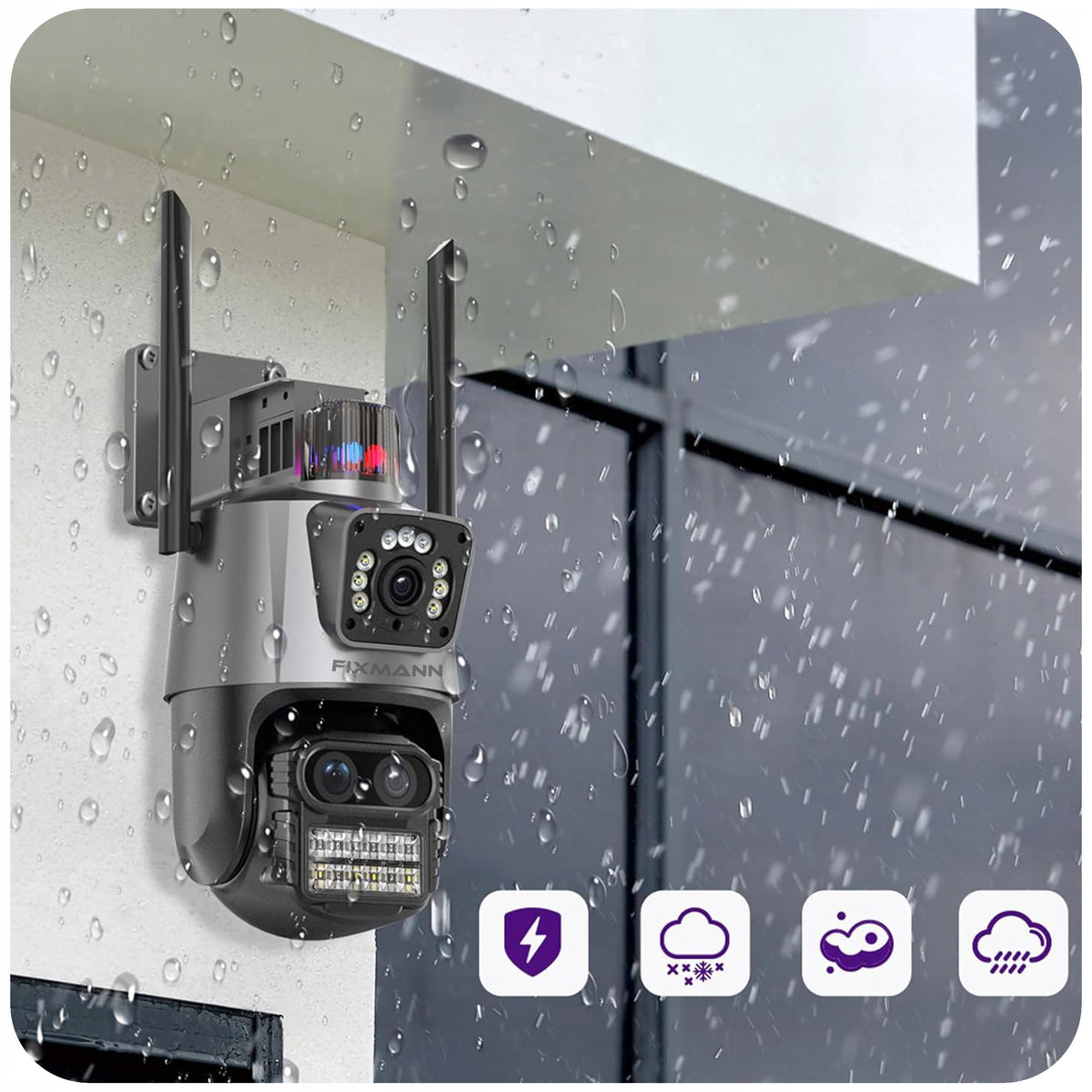 Dual Outdoor Camera Rotating 4MP 5G Infrared Motion Detection Packaging status original