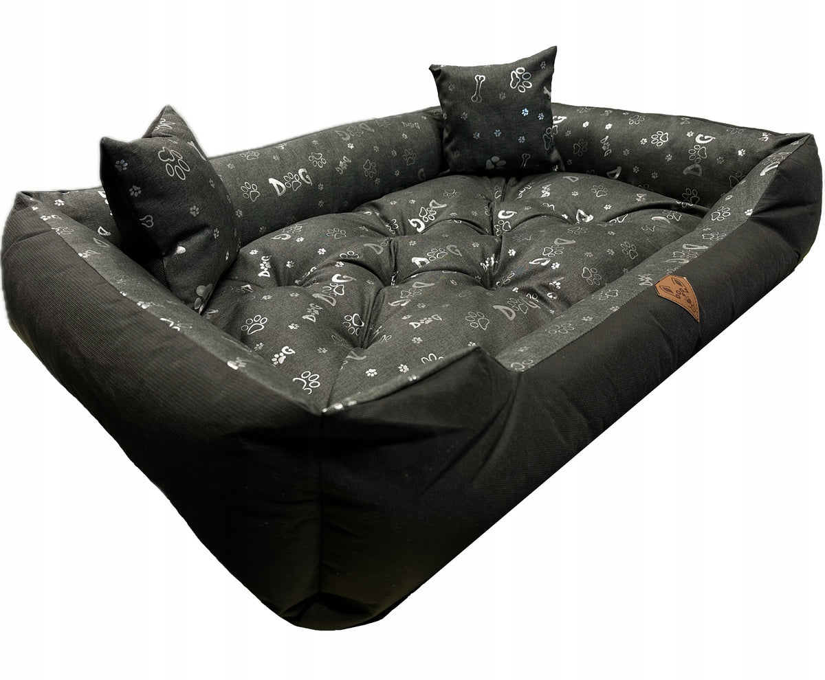 Durable dog bed BASIC 100x75 Dogs4Life SILVER BONES