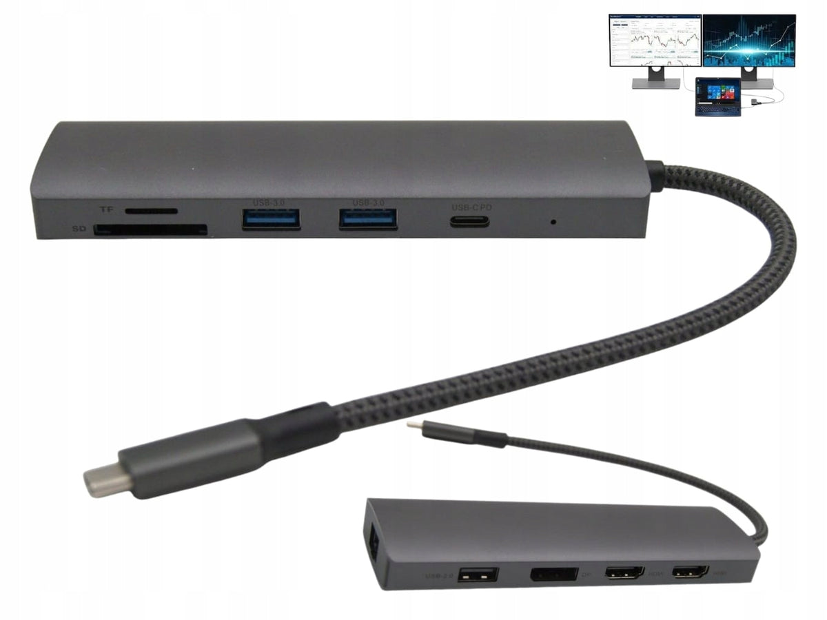 Dynabook USB-C HUB with PD Charging SD Reader MicroSD Multiport for Laptops
