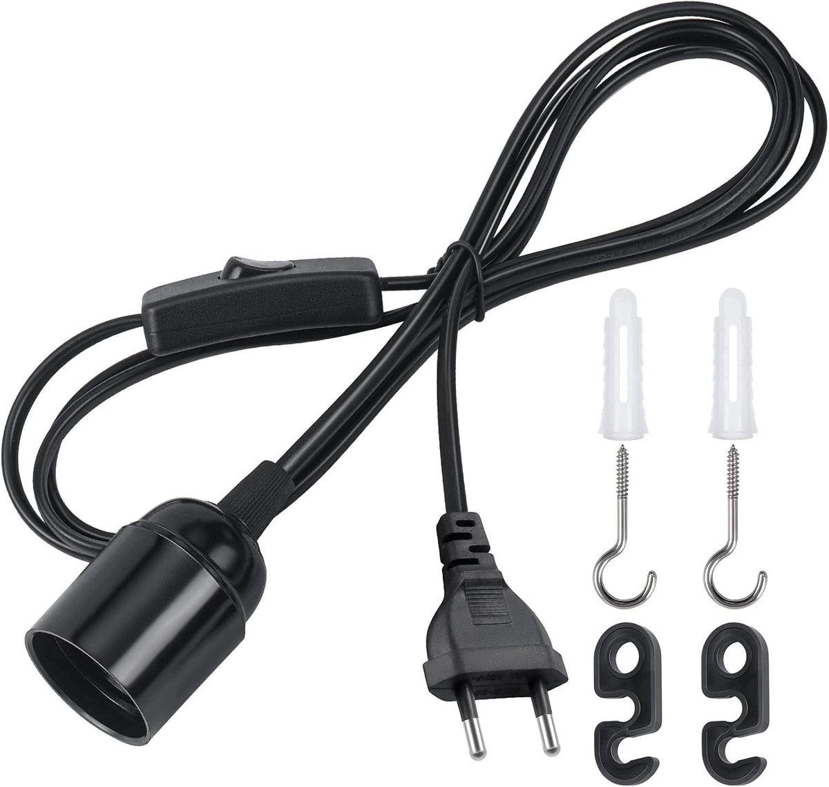 E27 FIXTURE WITH SWITCH 2M NETWORK CABLE FOR CEILING AND HANGING LAMPS