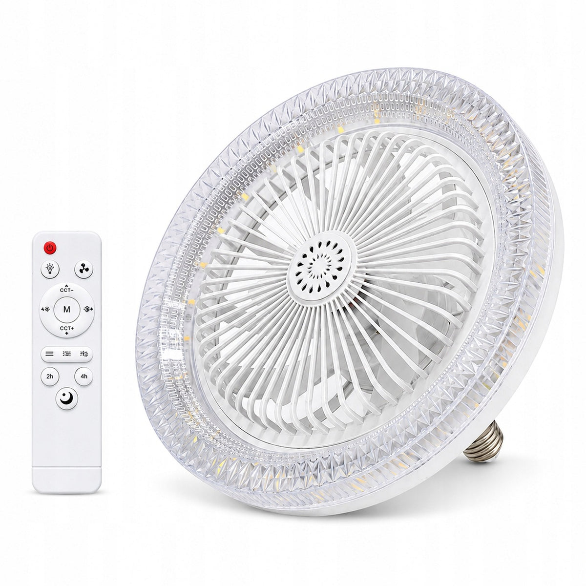 E27 LED Ceiling Fan Light with Remote, 3 Speeds, 3 Colours, Timer