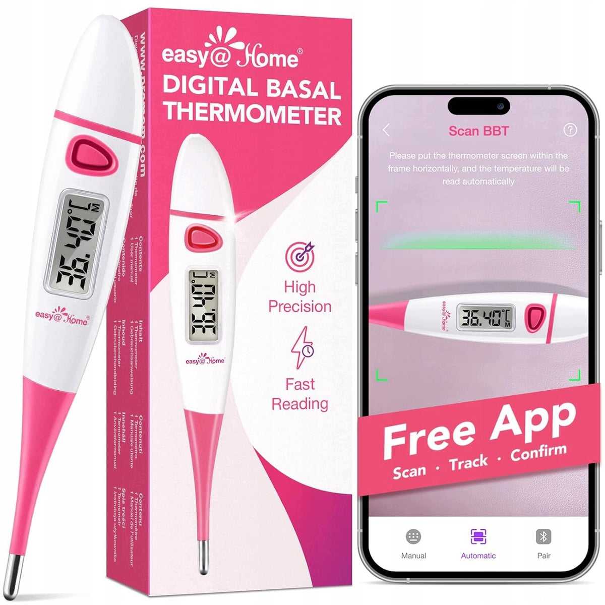 EASY@HOME OVULATION THERMOMETER FOR CYCLE TRACKING + CYCLE MODEL