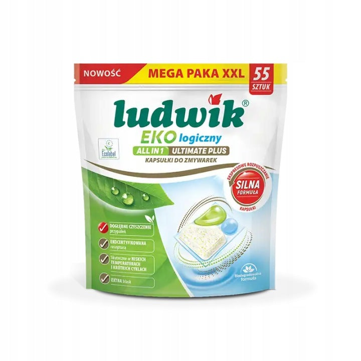 ECO Dishwasher capsules All in 1 LUDWIK ECOLOGICAL ULTIMATE PLUS 55pcs