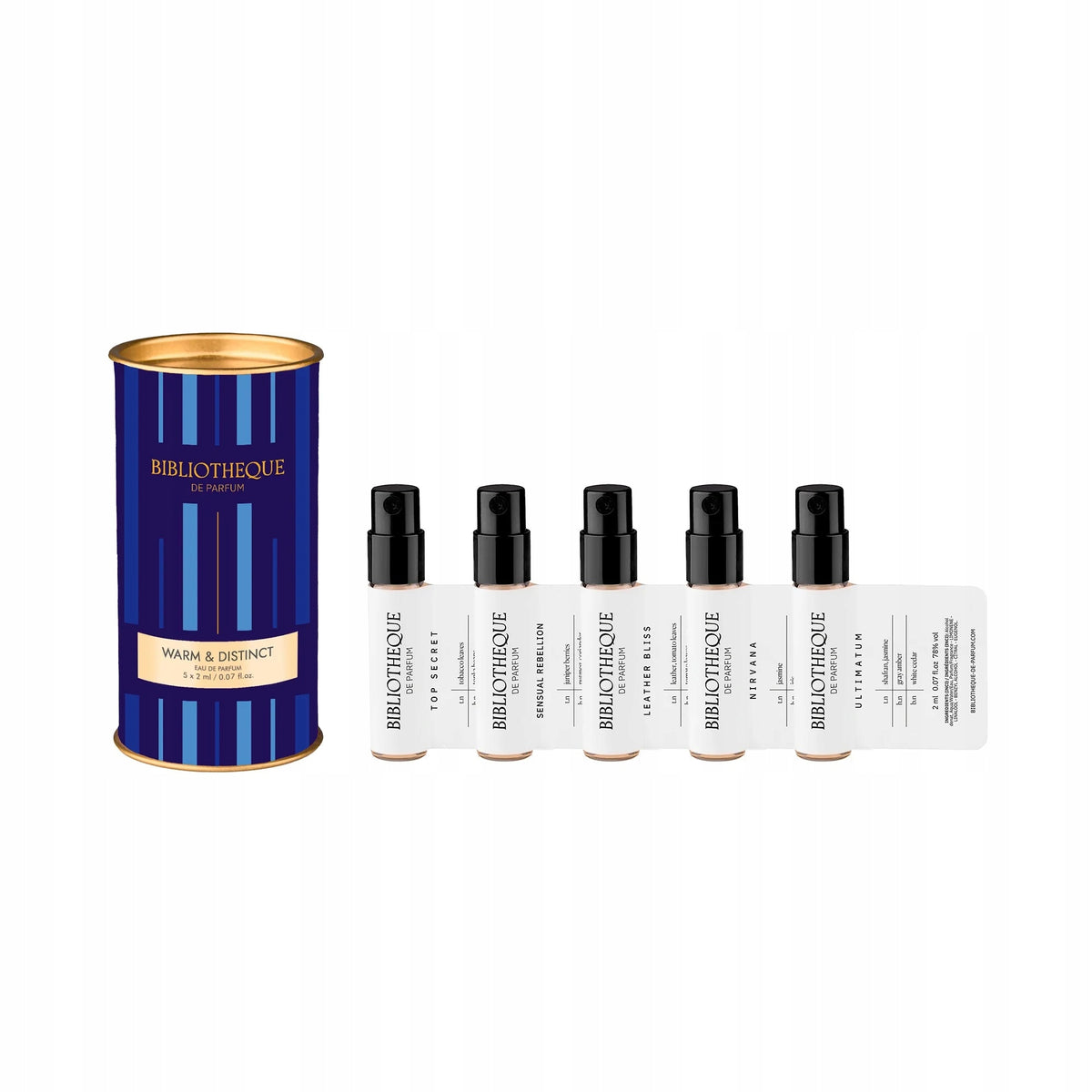 EDP Bibliotheque de Parfum Discovery Set - Warm & Distinct, 5 x 2ml Packaging status original