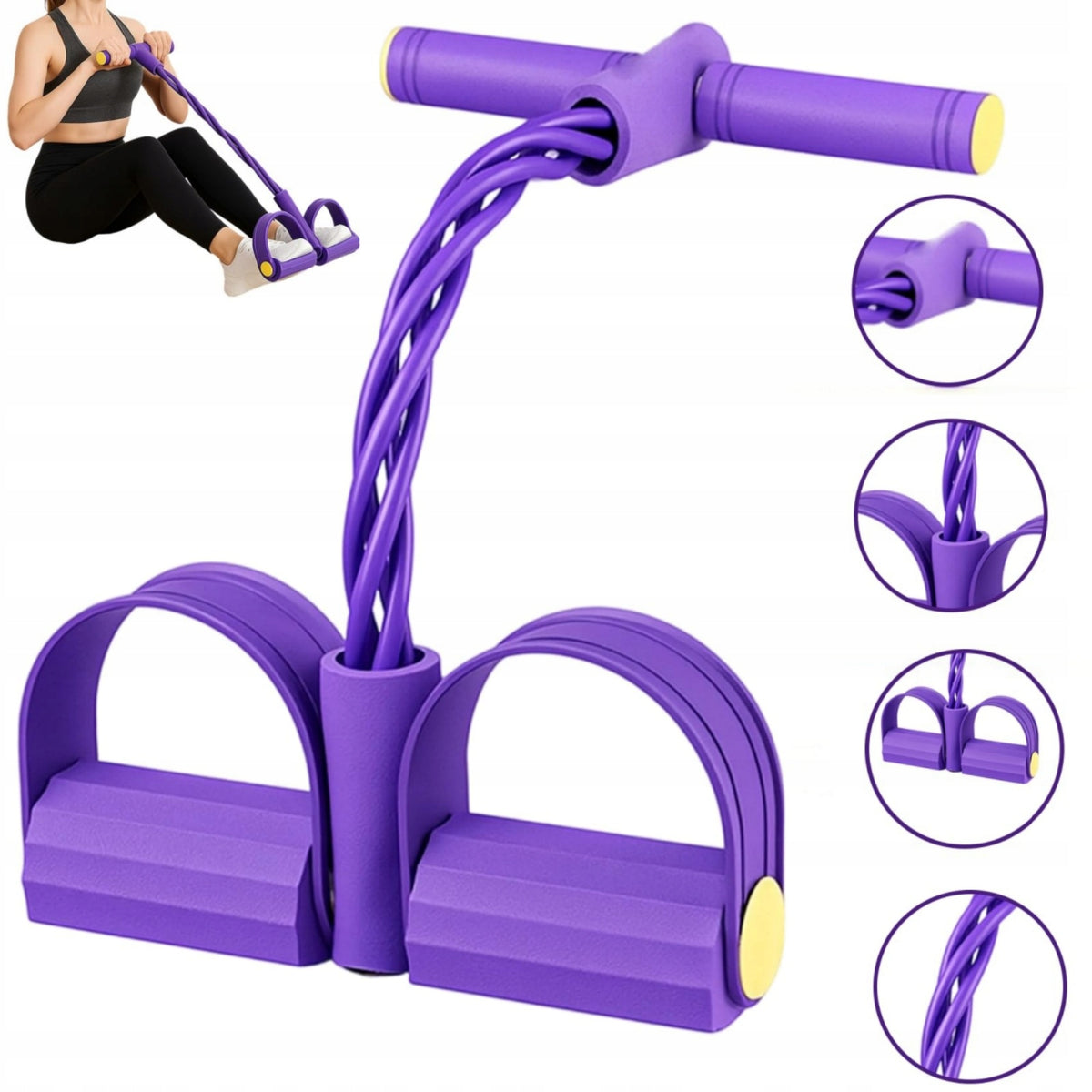 ELASTIC PEDAL PULLER RESISTANCE BAND FOR CRUNCHES AND YOGA EXERCISES