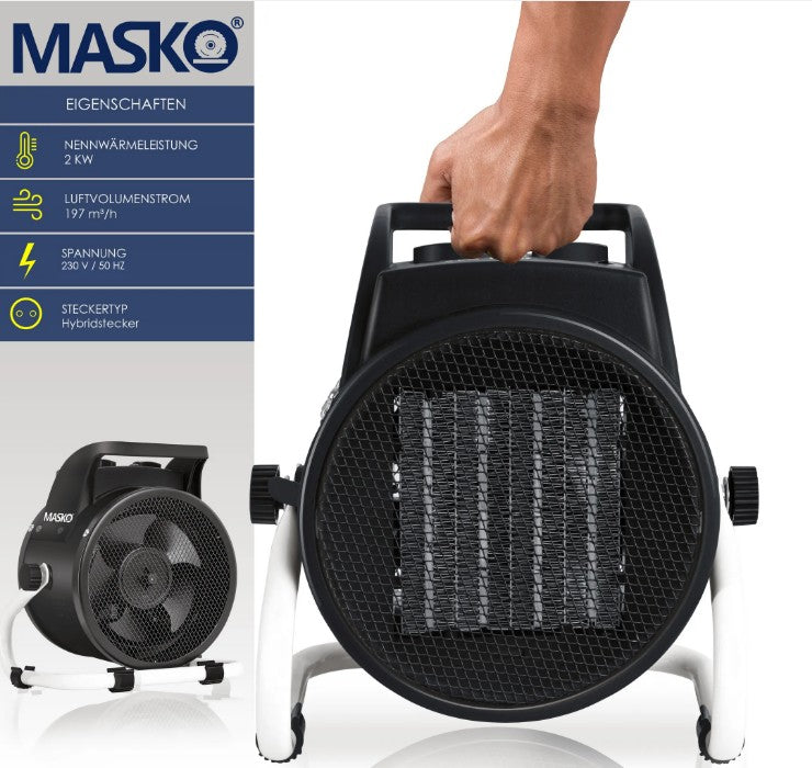 ELECTRIC CONSTRUCTION HEATER REGULATION 2KW MASKO Brand Masko