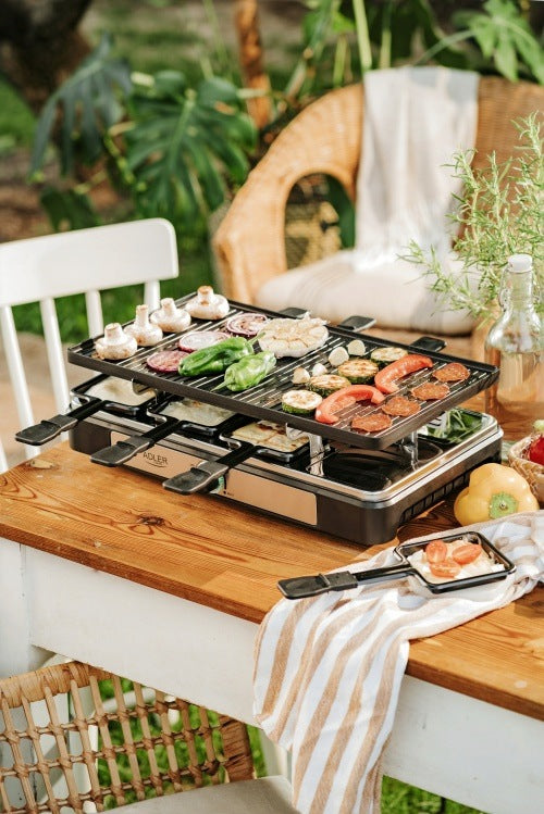 ELECTRIC GRILL RACLETTE LARGE FOR 8 PEOPLE SPATULA SET PATELENKI 1400W Packaging status original