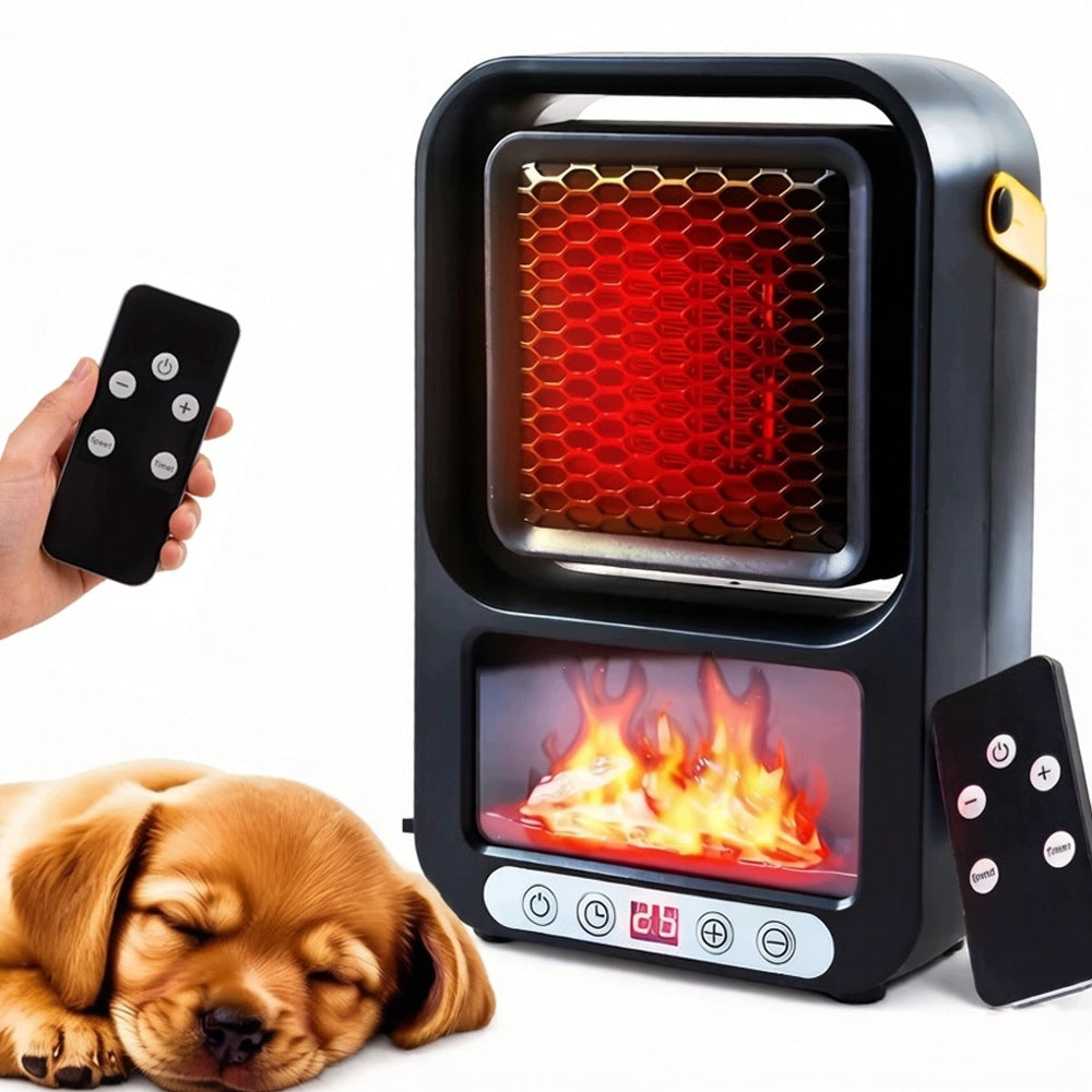 ELECTRIC HEATER APRON WITH REMOTE CONTROL HOME OFFICE BATHROOM STRONG LED FIREPLACE