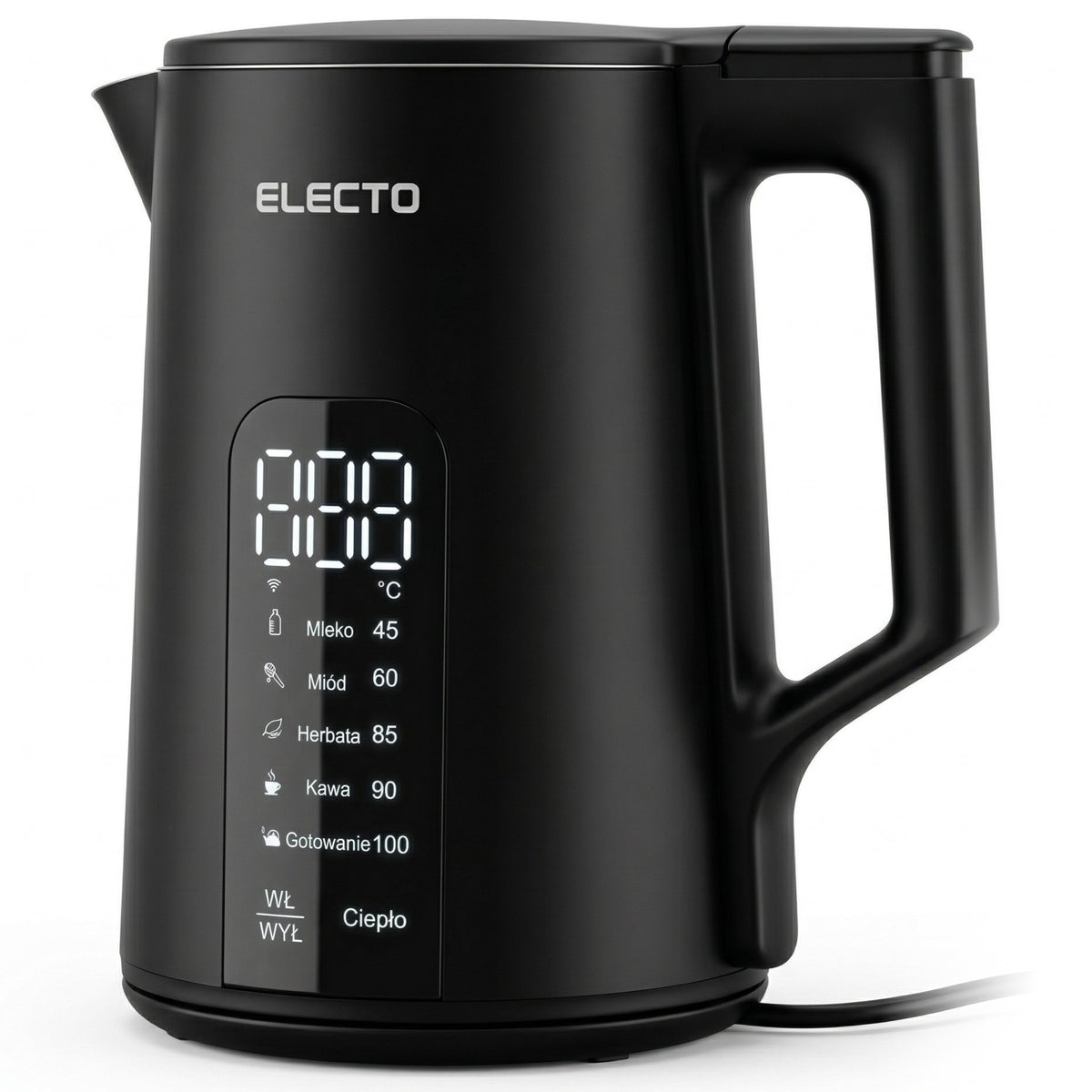 ELECTRIC KETTLE WITH TEMPERATURE CONTROL LED 1,7L STEEL BLACK 2200W