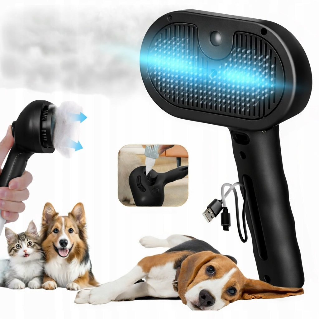 ELECTRIC PET DOG CAT STEAM BRUSH FOR GENTLE COMBING