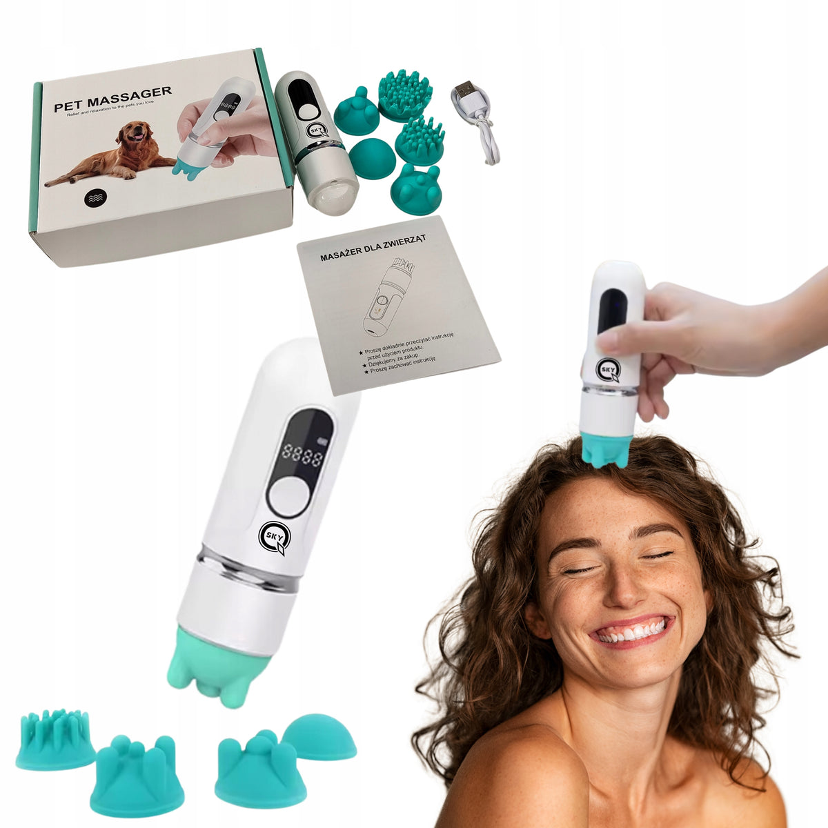 ELECTRIC SCALP MASSAGER FACE BODY NECK RELAXATION VIBRATING