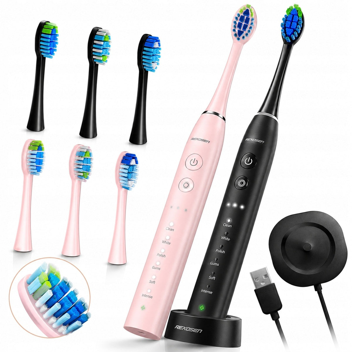 ELECTRIC SONIC TOOTHBRUSH 2x SET FOR PAIR OF TIPS