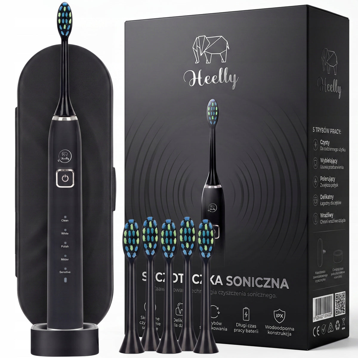 ELECTRIC SONIC TOOTHBRUSH FOR ADULT CHILDREN HEELLY CASE