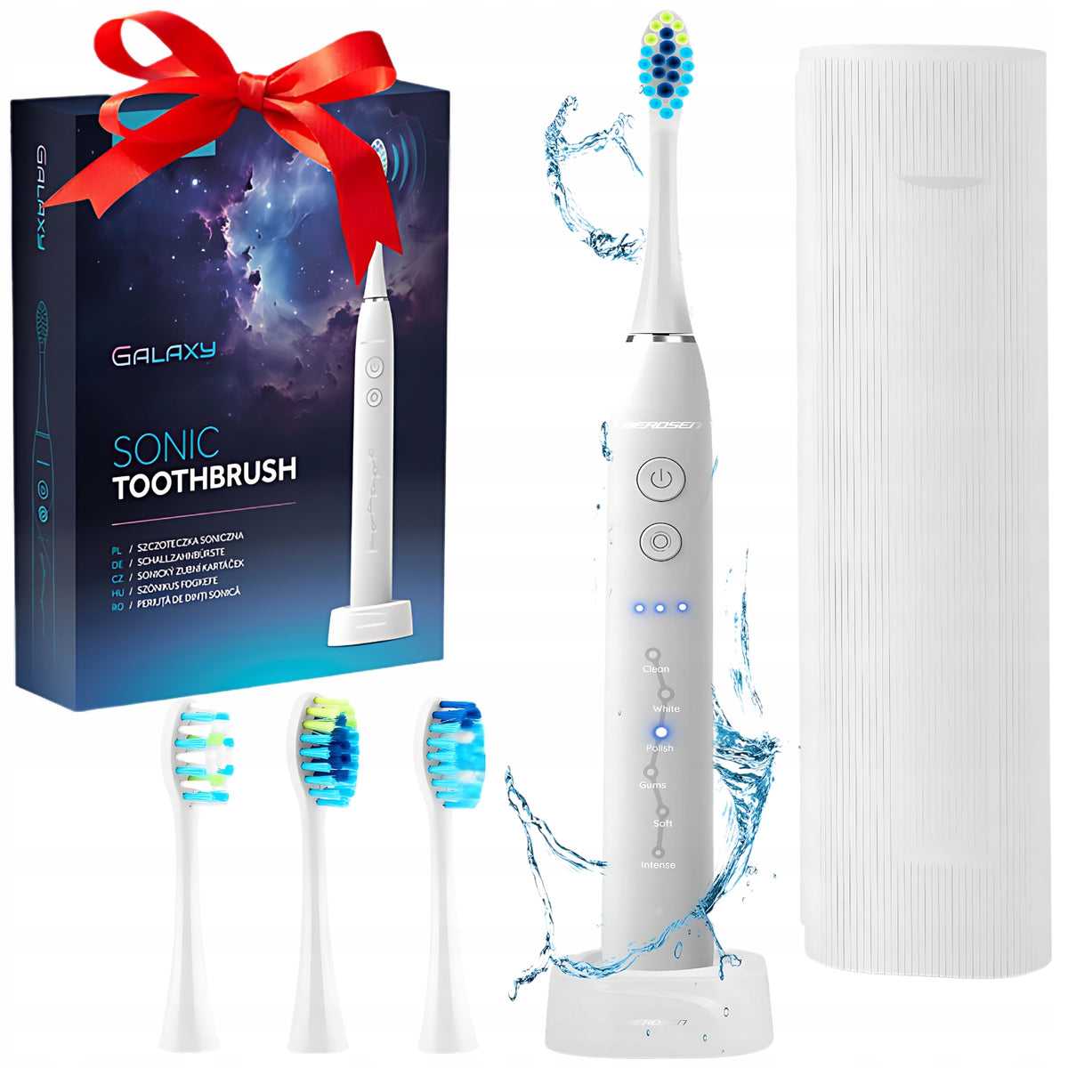 ELECTRIC SONIC TOOTHBRUSH SONIC CASE SET 3 TIPS