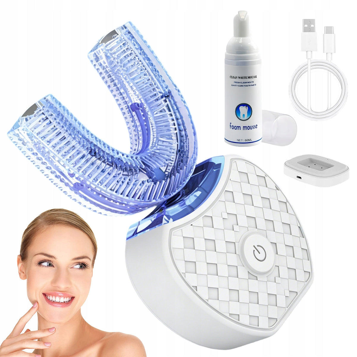 ELECTRIC SONIC TOOTHBRUSH U WITH LED LAMP IPX7