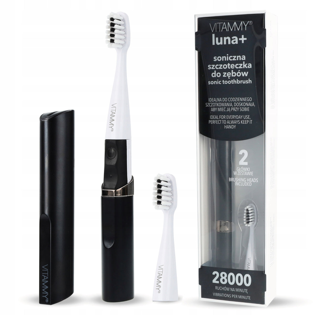ELECTRIC SONIC TOOTHBRUSH VITAMMY LUNA+ BLACK LIGHT 28000
